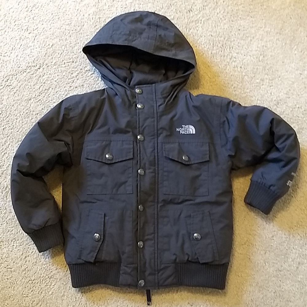 The North Face Boys Dark Grey Heavy Down Jacket Size S/P